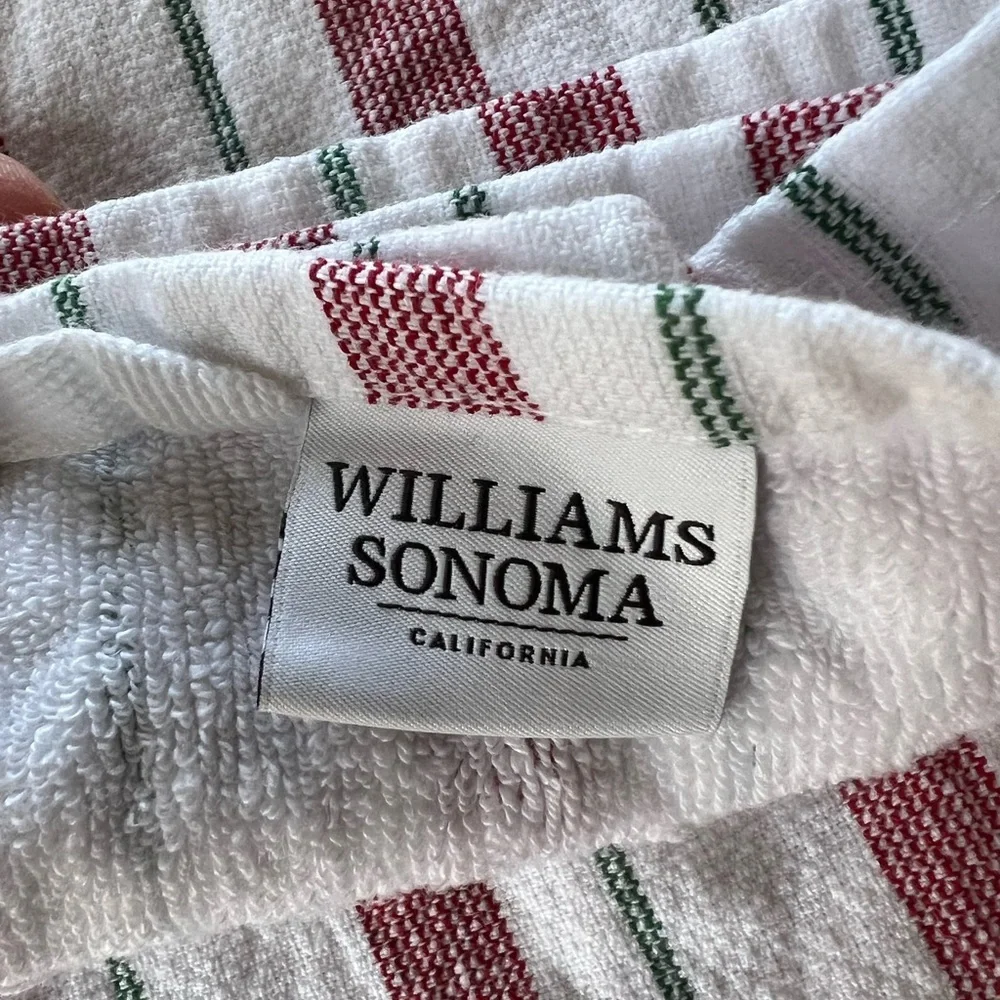 Williams Sonoma Red and Green Striped Towels​